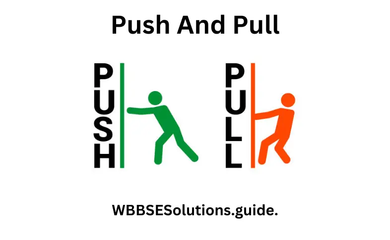 WBBSE Solutions For Class 9 Physical Science And Environment Chapter 2 forces and motion Push And Pull