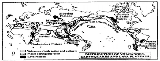 WBBSE Solutions For Class 9 Geography And Environment Chapter-6 Hazards And Disasters Distribution Volcanoes, Earthquake Belt And Lava Plateaus