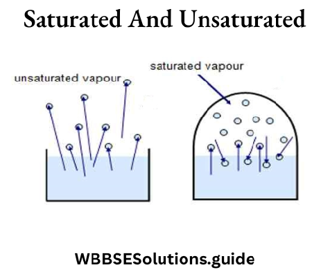 WBBSE Solutions For Class 9 Physical Science And Environment Chapter 6 Heat Saturated And Unsaturated