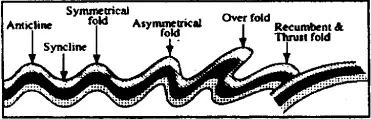 WBBSE Solutions For Class 9Geography And Environment Chapter 4 Geomorphic Processes And Land Forms Of The Earth Overturned Folds