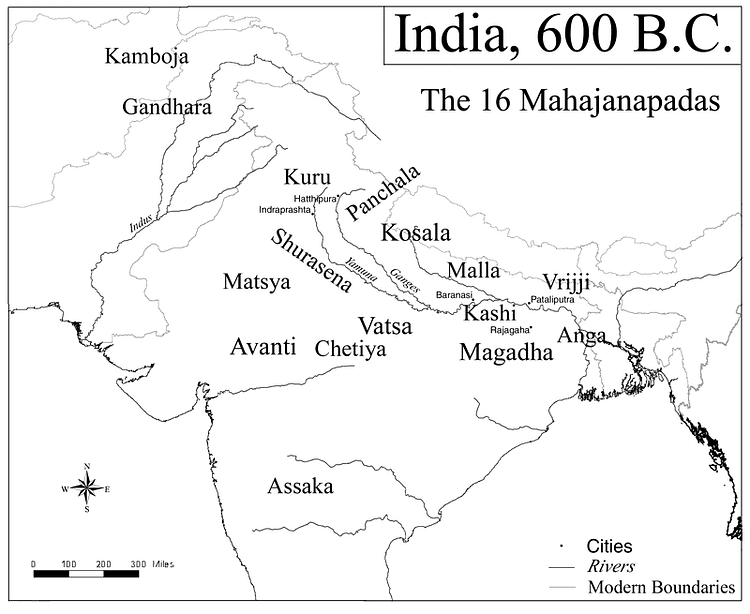 WBBSE Notes For Class 6 Chapter 5 Indian Sub Continent In The 6th Century Bc India 600 Bc