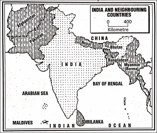 WBBSE Notes For Class 6 Physical Geography Chapter 10 India - Location Of India And Political Divisions India And Neighbouring Countries
