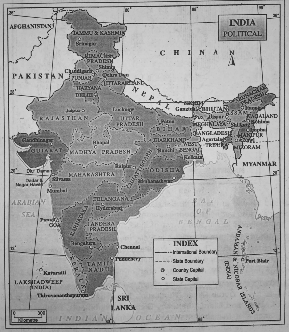 WBBSE Notes For Class 6 Physical Geography Chapter 10 India - Location Of India And Political Divisions India (Political)