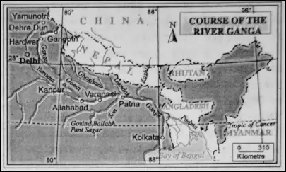 WBBSE Notes For Class 6 Physical Geography Chapter 10 India - Physical Geography Of India Course Of The River Ganga