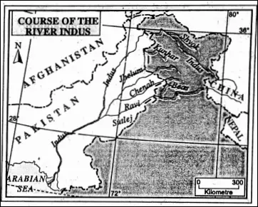 WBBSE Notes For Class 6 Physical Geography Chapter 10 India - Physical Geography Of India Course of the River Indus
