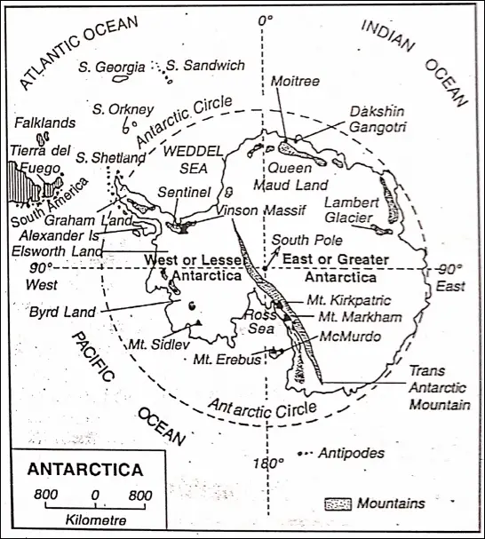 WBBSE Notes For Class 6 Physical Geography Chapter 6 The Ice Capped Continent Antarctica Antarctica