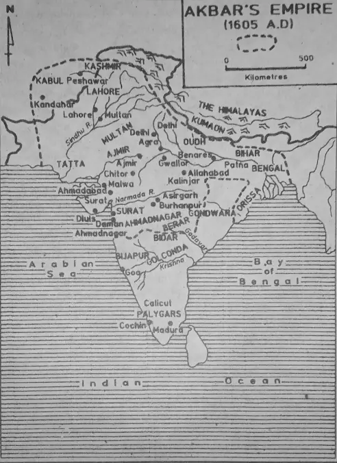 WBBSE Notes For Class 7 History Chapter 5 The Mughal Empire Akbars empire