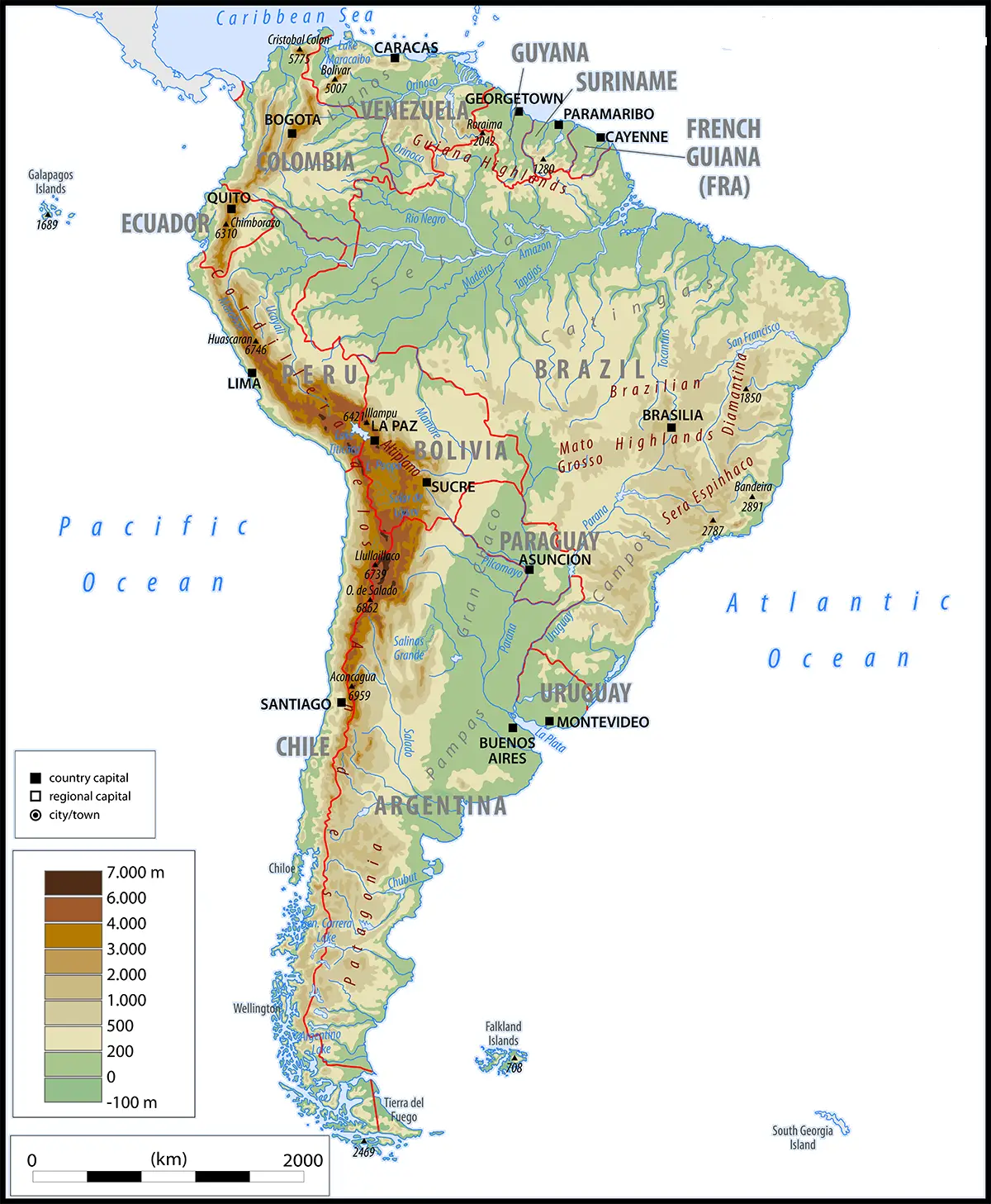 WBBSE Notes For Class 8 Geography Chapter 10 South America South America Physical