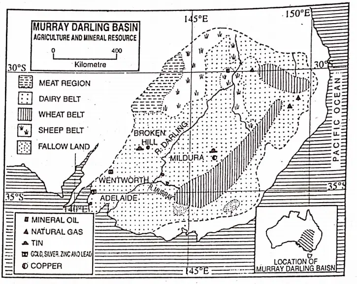 WBBSE Notes For Class 8 Geography Chapter 11 Oceania Murray Darling Basin