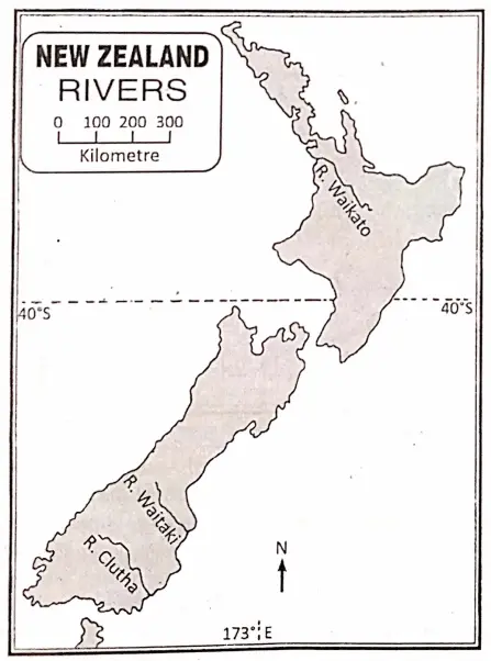 WBBSE Notes For Class 8 Geography Chapter 11 Oceania Rivers Of New Zealand