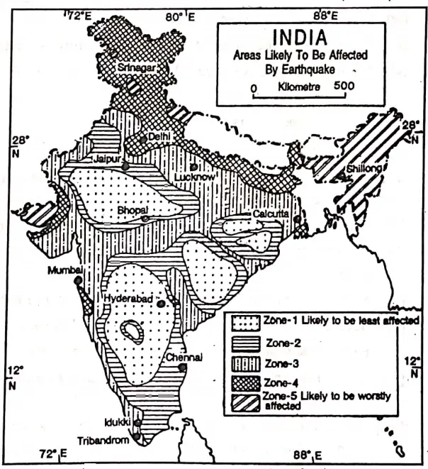 WBBSE Notes For Class 8 Geography Chapter 2 Unstable Earth Earthquake Prone Region Of India