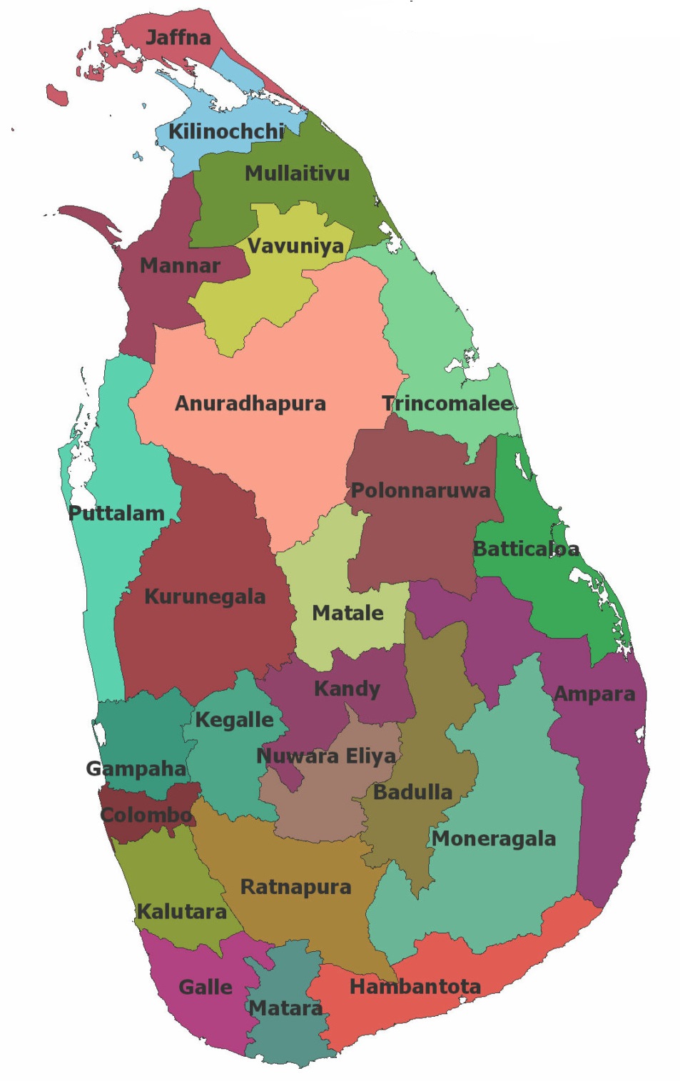 WBBSE Notes For Class 8 Geography Chapter 8 Some Neighbouring Countries Of India Map Of Sri Lanka