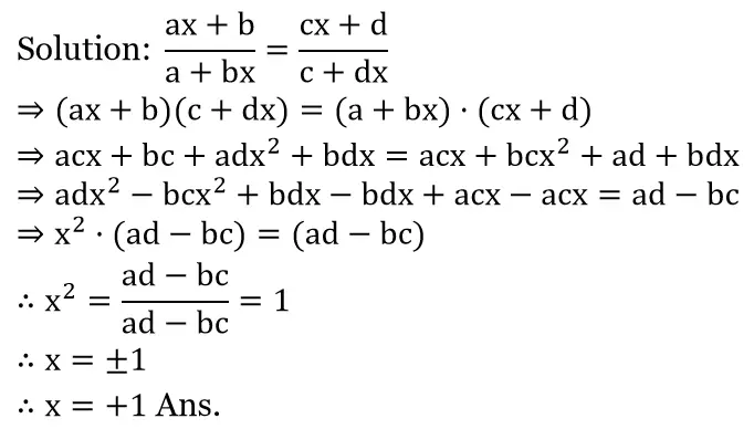 WBBSE Solutions For Class 10 Maths Chapter 1 Quadratic Equations In One Variable 14