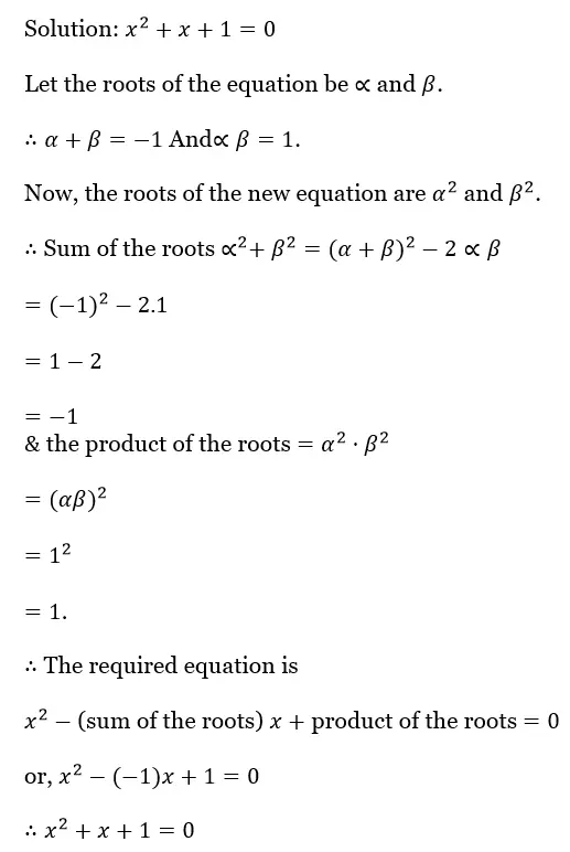 WBBSE Solutions For Class 10 Maths Chapter 1 Quadratic Equations In One Variable 22