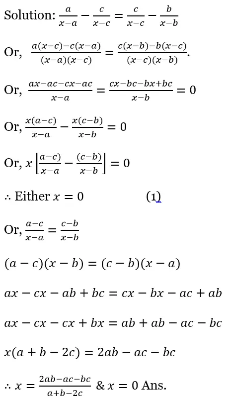 WBBSE Solutions For Class 10 Maths Chapter 1 Quadratic Equations In One Variable 23