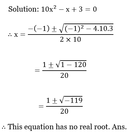 WBBSE Solutions For Class 10 Maths Chapter 1 Quadratic Equations In One Variable 8