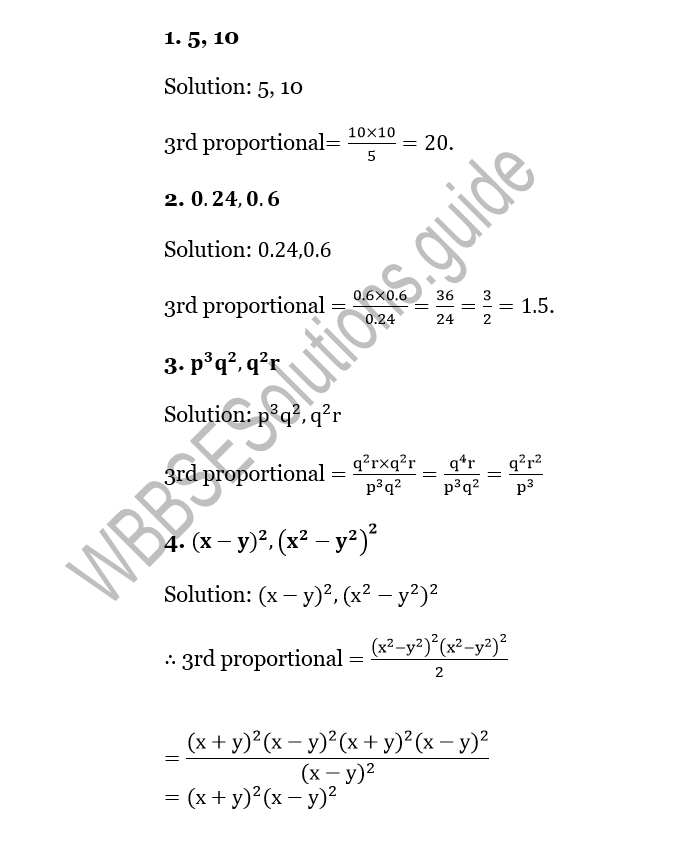 WBBSE Solutions For Class 10 Maths Chapter 5 Ration And Proportion 2