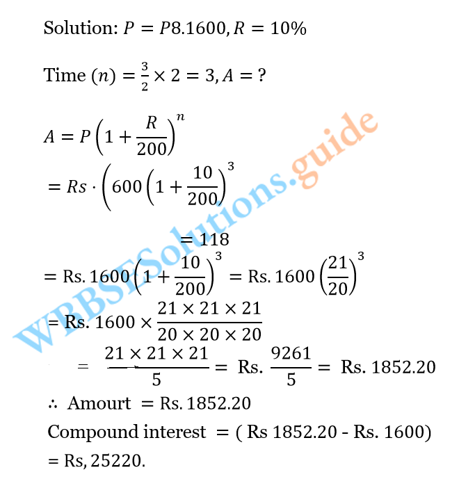 WBBSE Solutions For Class 10 Maths Chapter 6 Compound Interest And Uniform Rate Of Increase Or Decrease 33