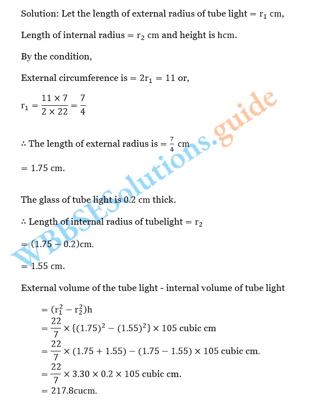 WBBSE Solutions For Class 10 Maths Chapter 8 Right Circular Cylinder 2