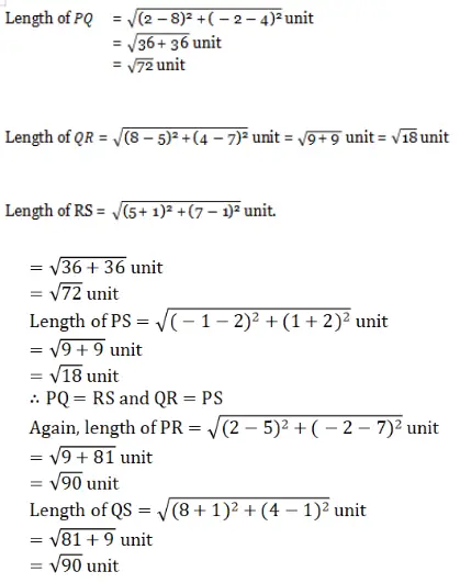 WBBSE Solutions For Class 9 Maths Chapter 4 Co-ordinate Geometry Distance Formula Q13