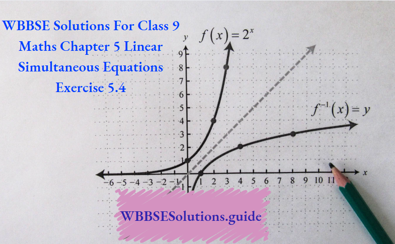 WBBSE Solutions For Class 9 Maths Chapter 5 Linear Simultaneous Equations Exercise 5.4