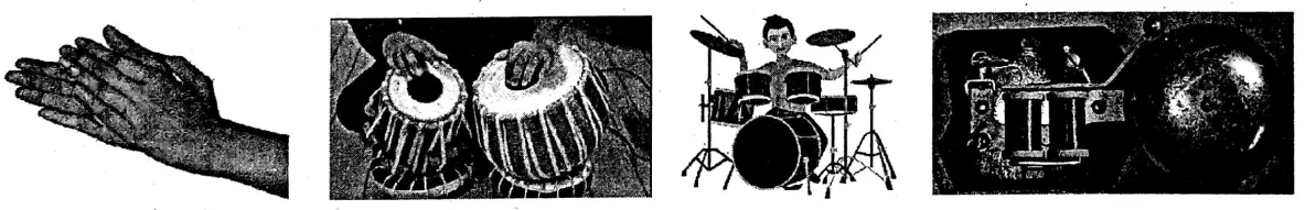 WBBSE Notes For Class 6 General Science And Environment Chapter 6 Primary Concept Of Force And Energy palms, tabla,tabla with sticks and electric bell