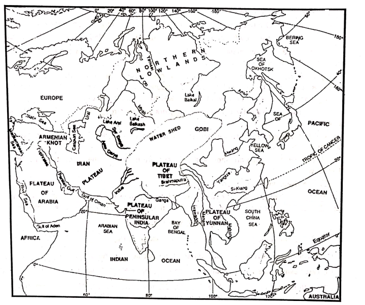 WBBSE Solution For Class 7 Geography Chapter 9 Continent Of Asia Rivers and Seas of Asia