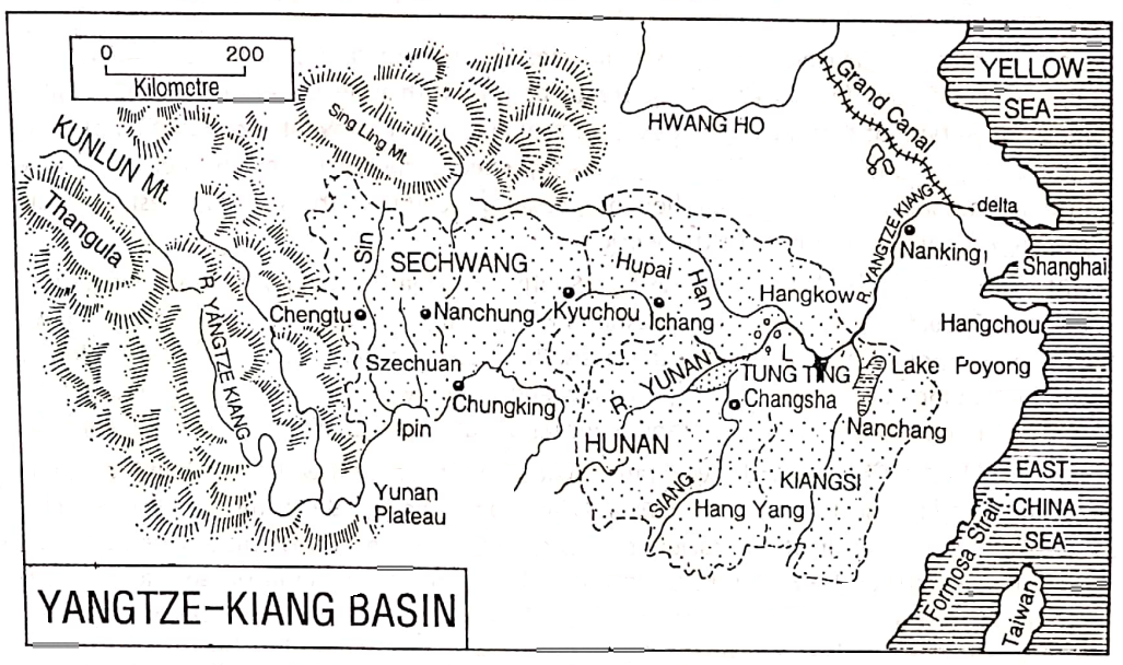 WBBSE Solution For Class 7 Geography Chapter 9 Continent Of Asia Yangtze-Kiang basin of China