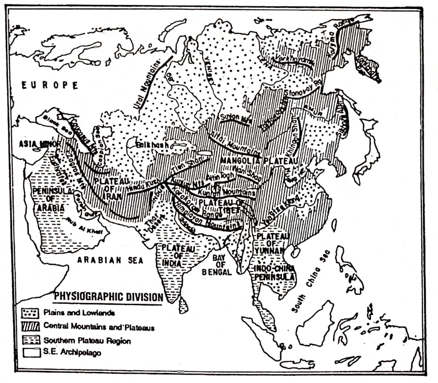WBBSE Solution For Class 7 Geography Chapter 9 Continent Of Asia physiography