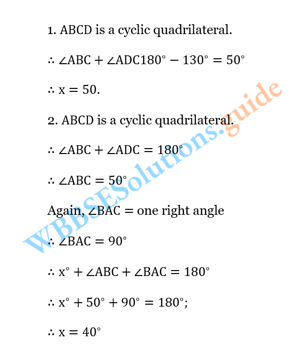 WBBSE Solutions For Class 10 Maths Chapter 10 Theorems Related To cyclic Quadrilateral 2
