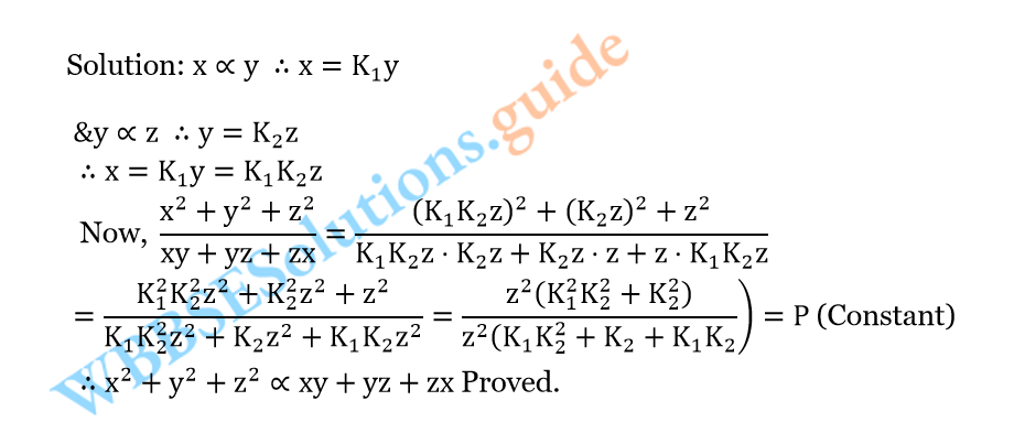 WBBSE Solutions For Class 10 Maths Chapter 13 Variation 2