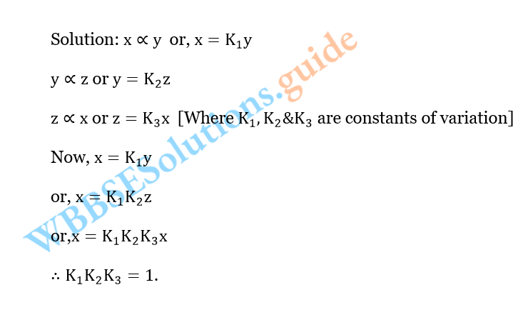 WBBSE Solutions For Class 10 Maths Chapter 13 Variation 3