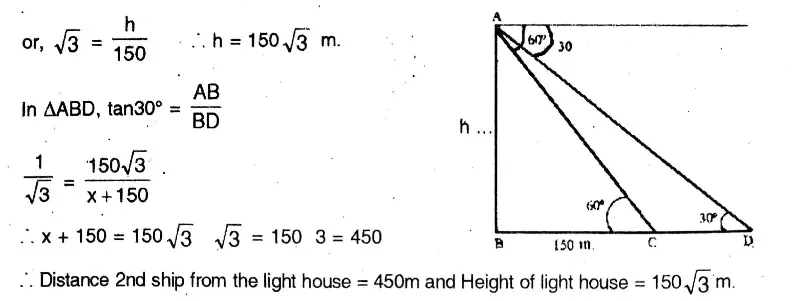 WBBSE Solutions For Class 10 Maths Chapter 25Application Of Trigonometric Ratios Heights & Distances 22