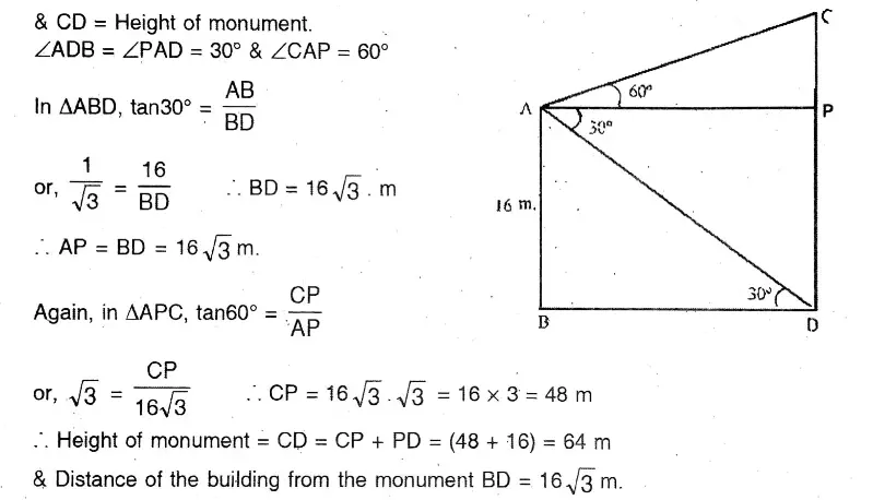 WBBSE Solutions For Class 10 Maths Chapter 25Application Of Trigonometric Ratios Heights & Distances 23