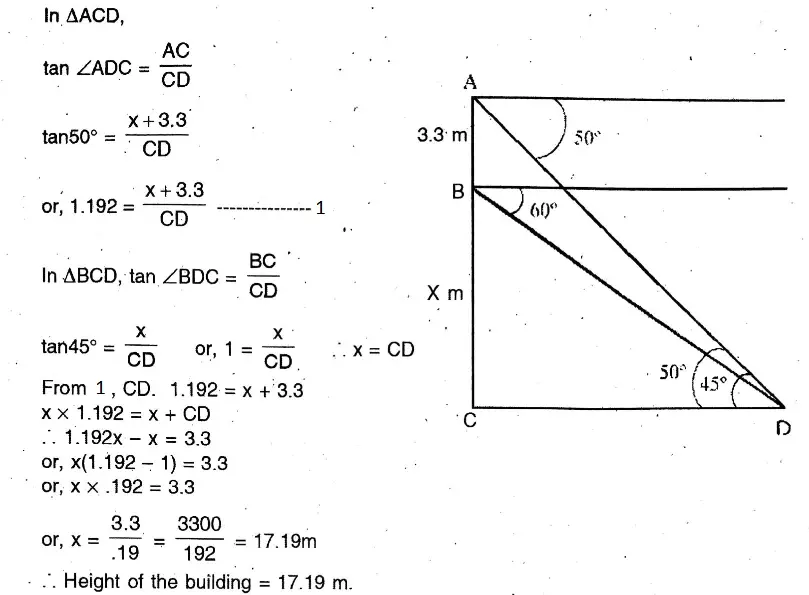 WBBSE Solutions For Class 10 Maths Chapter 25Application Of Trigonometric Ratios Heights & Distances 27