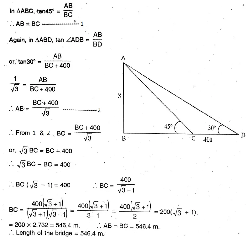 WBBSE Solutions For Class 10 Maths Chapter 25Application Of Trigonometric Ratios Heights & Distances 35