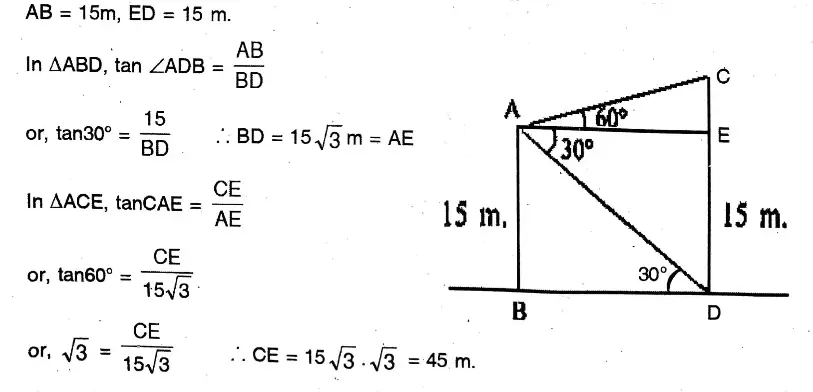 WBBSE Solutions For Class 10 Maths Chapter 25Application Of Trigonometric Ratios Heights & Distances 36