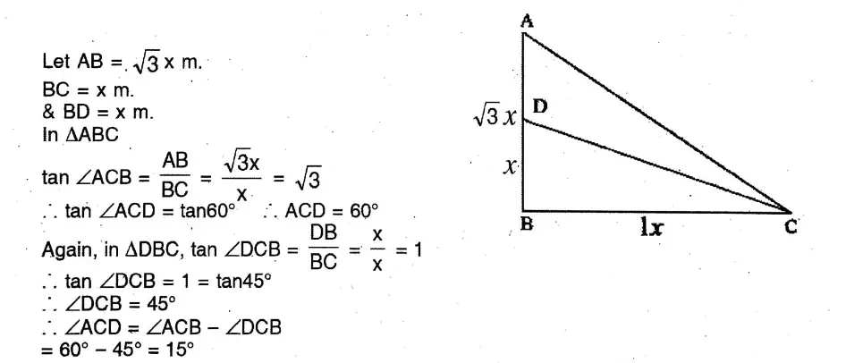 WBBSE Solutions For Class 10 Maths Chapter 25Application Of Trigonometric Ratios Heights & Distances 46