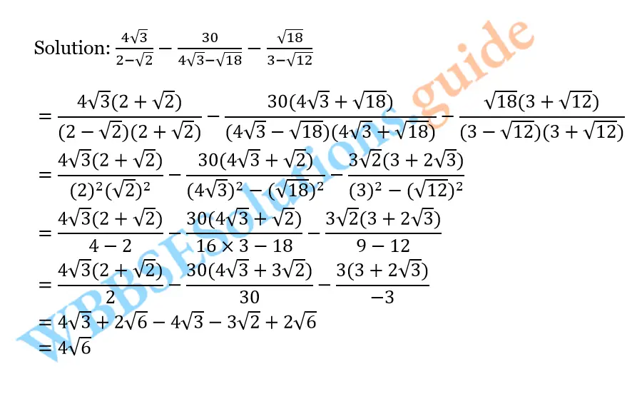 WBBSE Solutions For Class 10 Maths Chapter 9 Quadratic surd 1