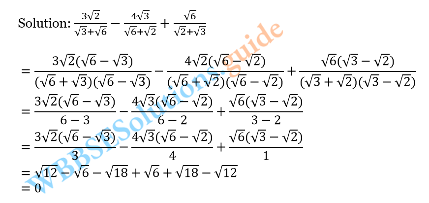 WBBSE Solutions For Class 10 Maths Chapter 9 Quadratic surd 2