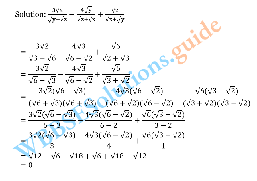 WBBSE Solutions For Class 10 Maths Chapter 9 Quadratic surd 3