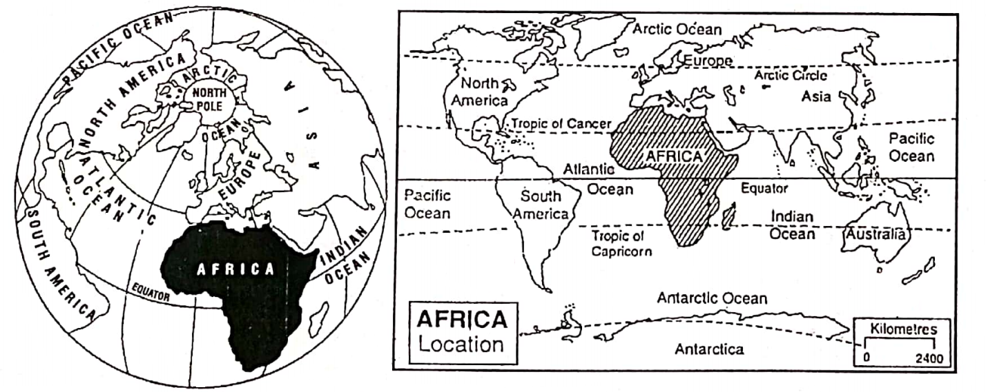 WBBSE Solutions For Class 7 Geography Chapter 10 Continent Of Africa Location Of Africa