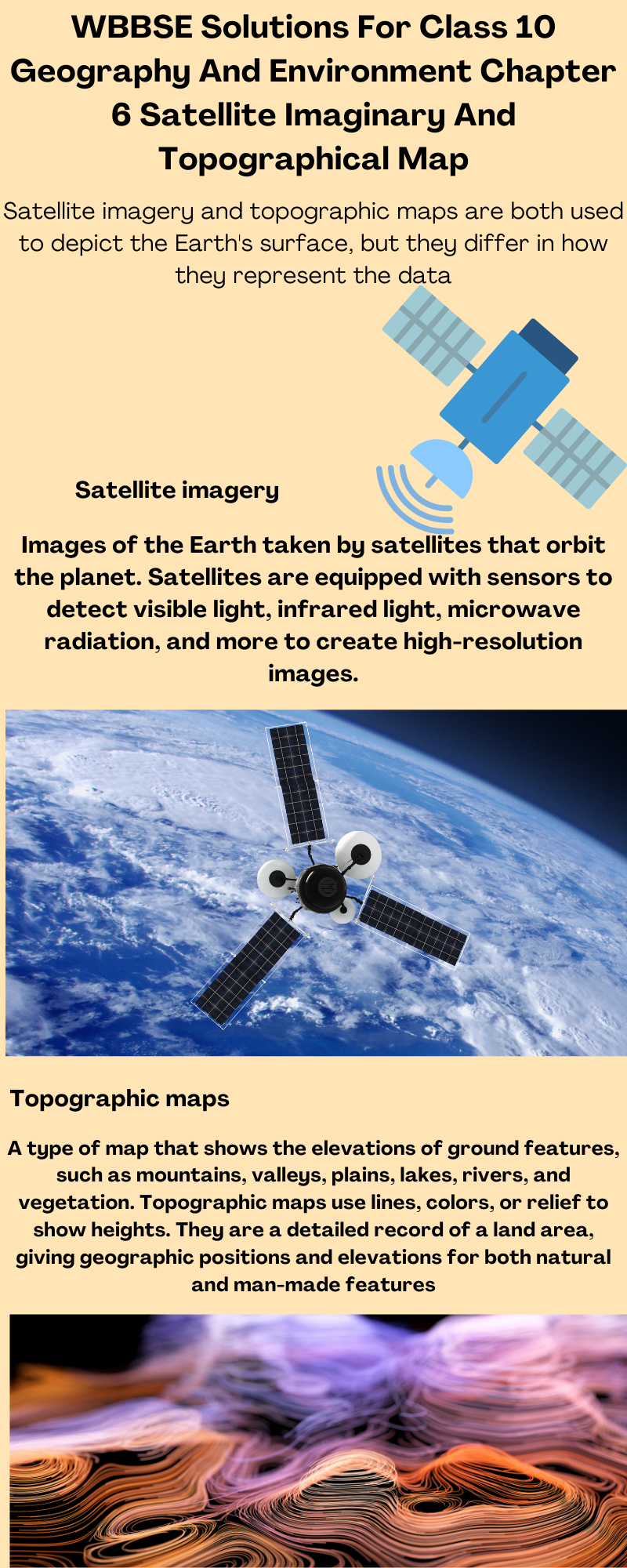 WBBSE Solutions For Class 10 Geography And Environment Chapter 6 Satellite Imaginary And Topographical Map