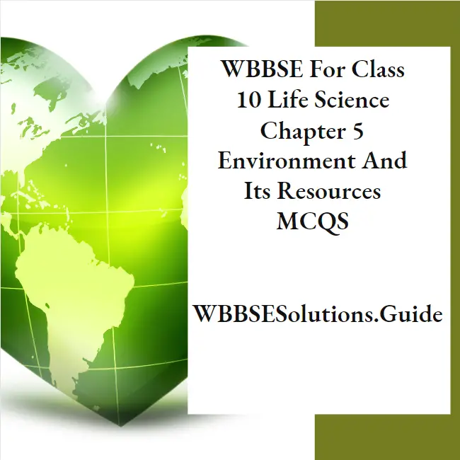 WBBSE For Class 10 Life Science Chapter 5 Environment And Its Resources MCQS