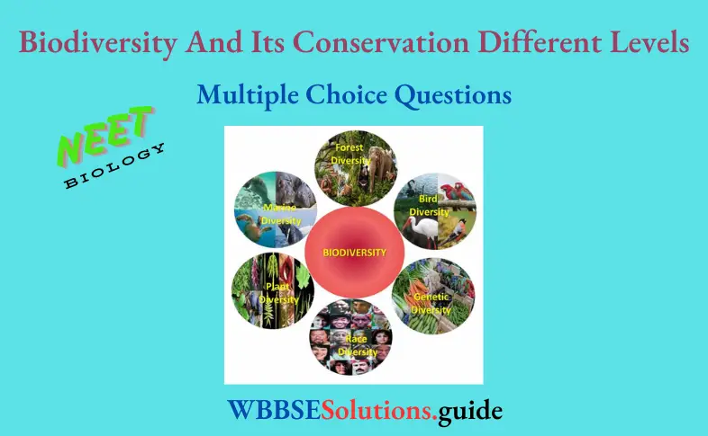 NEET Biology Biodiversity And Its Conservation Different Levels Multiple Choice Question And Answers