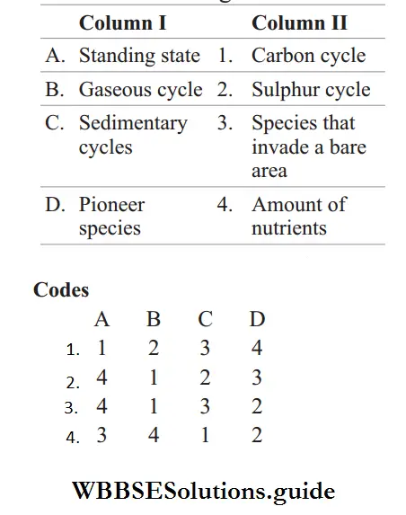 Nutrient Cycling and Ecosystem Services Match the columns 1
