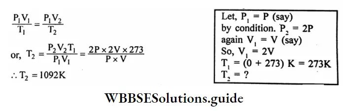 WBBSE Solutions For Class 10 Physical Science And Environment Chapter 2 Behaviour Of Gases Boyles low And Charles Low Final Temperature Of The Gas