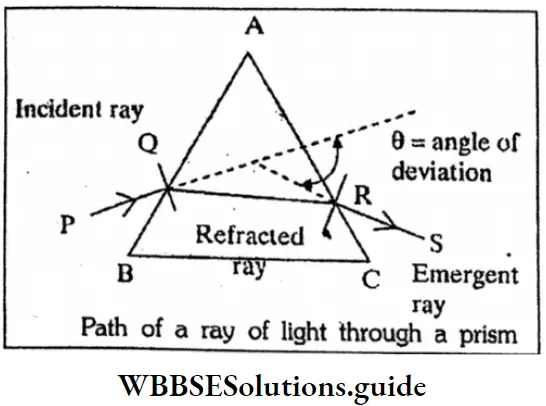 WBBSESolutions For Class 10 Physical Science And Environment Chapter 5 Light PAth Of A Ray Light Through A Prism