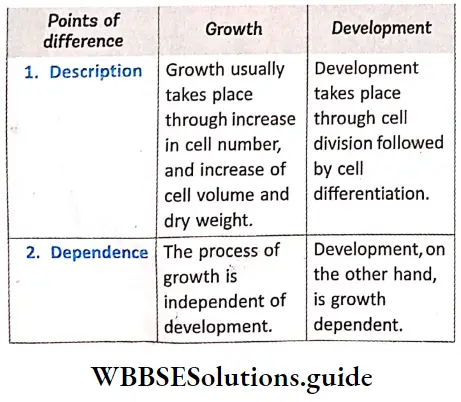 The Living World Difference Between Growth And Development
