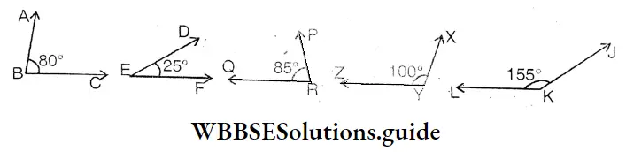 WBBSE Solution For Class 8 Chapter 6 Complementary Angles Supplementary Angles And Adjacent Angles Protractor Use Some Angles